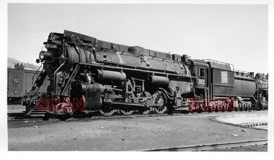 25E358 DARK ! RP 1940s/50s CANADIAN NATIONAL RAILWAY 2-8-2 LOCO #3801