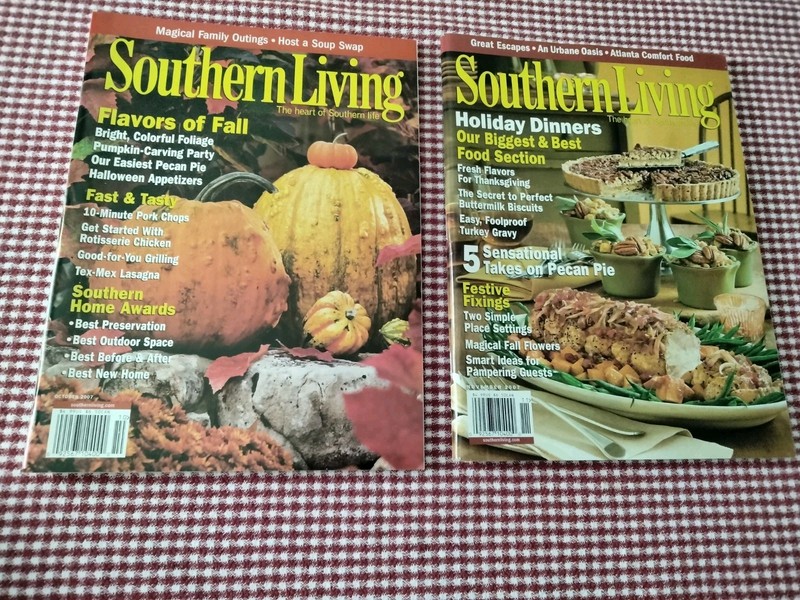 New Lot of 2 Southern Living Magazines 2007 October and November 