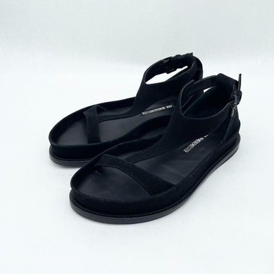 Ann Demeulemeester T-Strap Sandals Black Leather Size 35