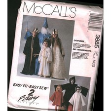 McCall's 3885 Costume Sewing Pattern Kids Wizard Ghost Angel King Queen 3-12