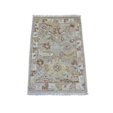 2'x3' Brown Pure Wool Afghan Angora Oushak Hand Knotted Mat Oriental Rug 21595