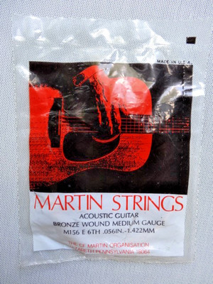 Martin Guitar Strings M156  E 6th  Bronze Medium Gauge .056 Vintage