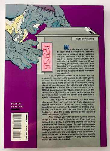 Incredible Hulk Ground Zero (1991) Trade Paperback!  1st Printing!  Unread copy! - Picture 2 of 2