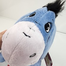 2011 Disney Holiday Eeyore Blue Plush 10" Winnie the Pooh Red Christmas Scarf