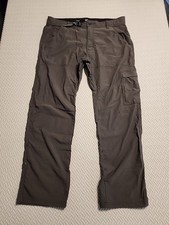 Prana Stretch Zion Pants Mens 36x30 Relaxed Fit Hiking Belted Roll Snap Up