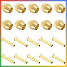 Brass Compression Sleeves Ferrules 1/8 Inch OD Hose Tube Fittings 20 Pack