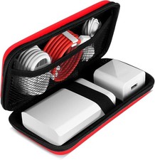 Shockproof Travel Organizer Case Hard Pouch for Electronics Red 6.5x3.2x1