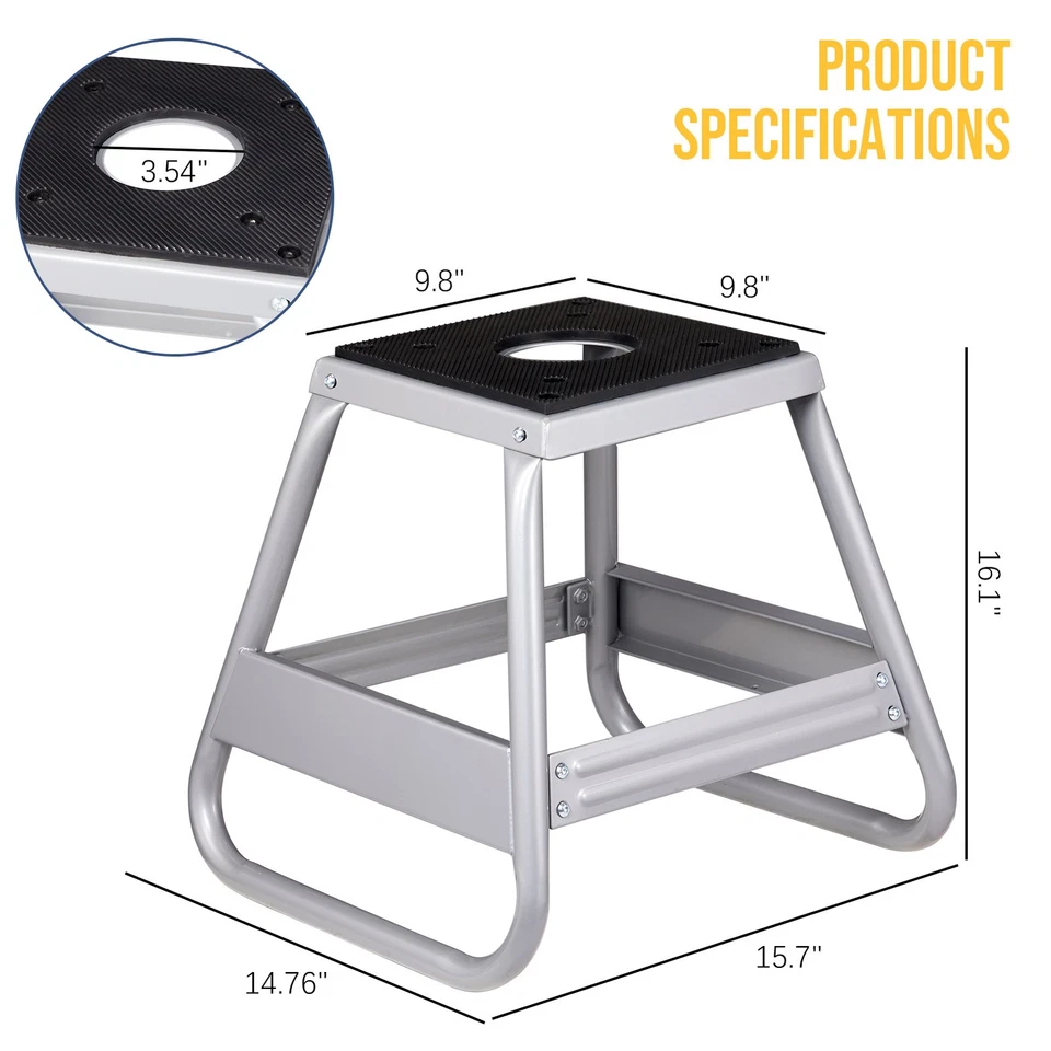 Motorcycle Motocross Dirt Bike Panel Stand 1000 LBS Removable Sliver
