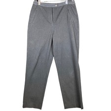 Vintage Talbots Womens Pants Gray Slash Zip Pocket Straight Leg Chinos Stretch 6