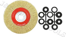 8" Brass Wire Wheel Brush Bench Grinder Rust Paint Scale Removal Cleaning Tool