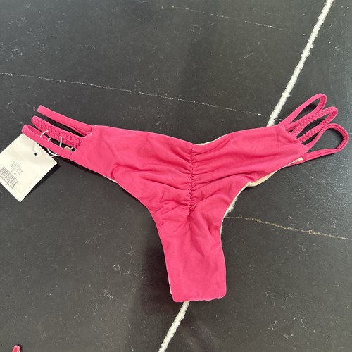 NWT! Midori Bikini Emmie Pink BIKINI Scrunched Cheeky Bottoms Size XL ๐