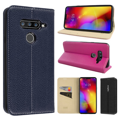 Folio Leather Smart Flip Stand Wallet Case Cover For LG V40/V40 ThinQ/V40 Storm 