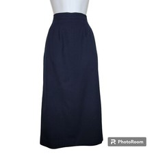 Talbots Skirt, Women 8, Navy, Vintage, 100 Wool, Classic, Pockets, EUC
