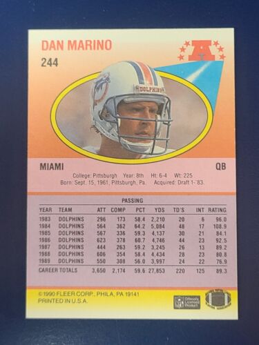 Tarjetas de fútbol americano 1984-1994 Dan Marino Salón de la fama Miami Dolphins tú eliges - Imagen 21 de 85