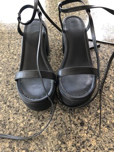 Womenâs Size 7 Urban Outfitters Black Leather Strappy Wedge Sandals NEW w/o Box | eBay