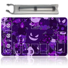 NEW Pokemon Gengar Playmat with Card Zones Free Bag Rubber Game Playmat of TCG