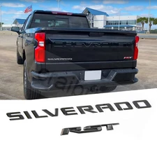 Matte Black Silverado RST Tailgate Emblem Nameplate fit 2019-2023 Silverado OEM