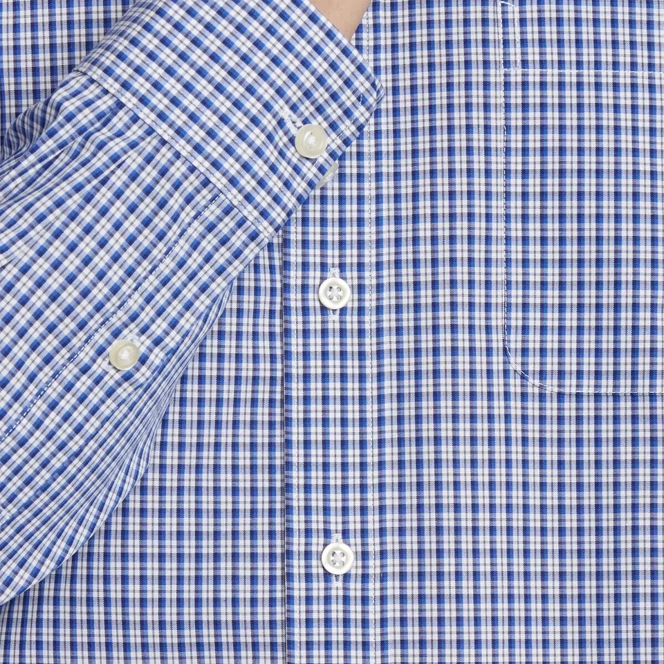 Kirkland Signature Men's Traditional Fit Dress Shirt, Plaid , Blue, 17 x 34/35 - Image 4 of 4