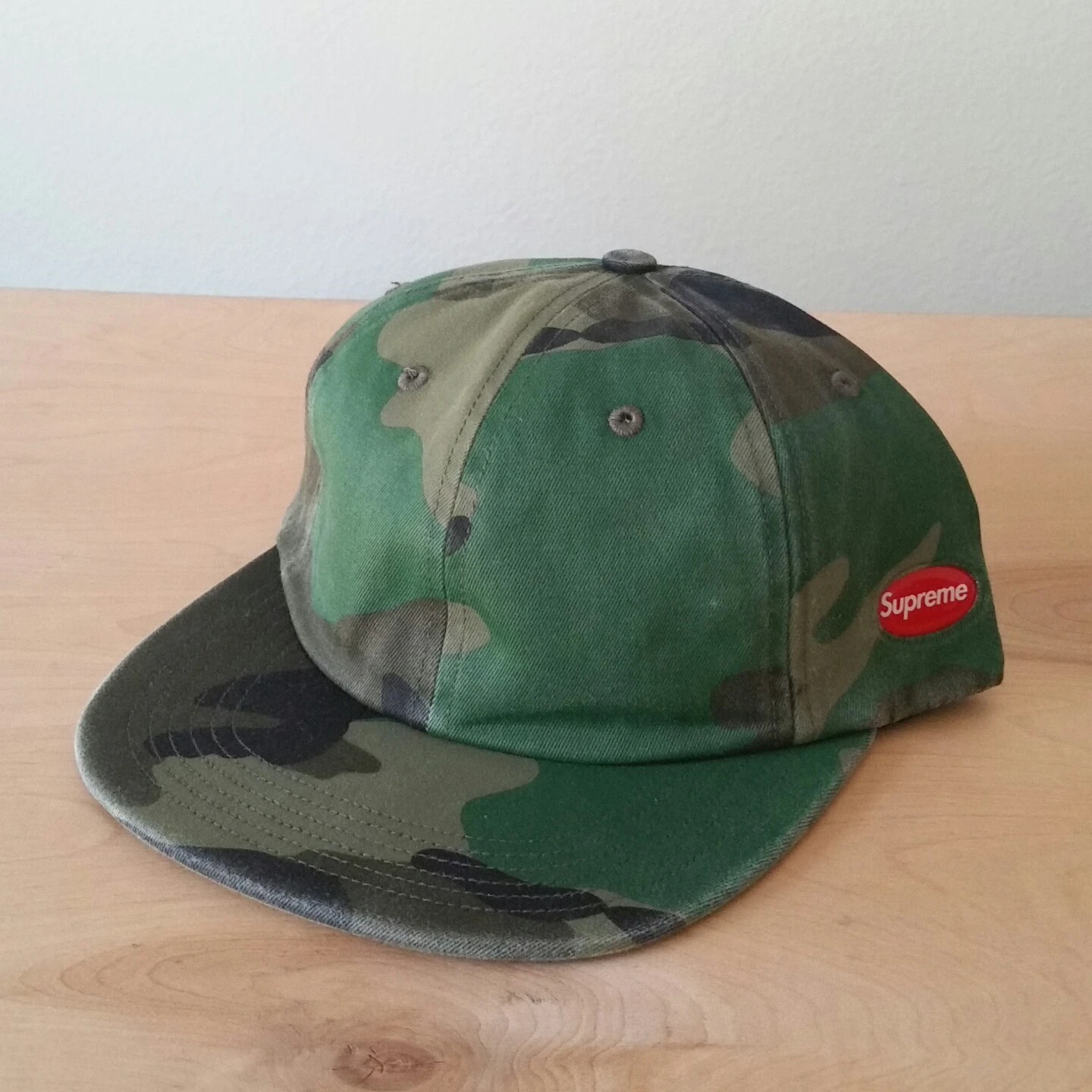 Casquette chapeau Supreme Window 6 panneaux camouflage bois FW18