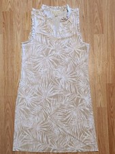 Michael Kors Sleeveless Khaki Leaf Dress Size Small