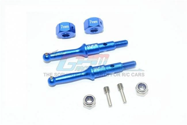 GPM T3023R/7MM ALU REAR WHEEL SHAFT W/ HEX 7mm TAMIYA 1/8 T3-01 DANCING RIDER - Image 2 of 4