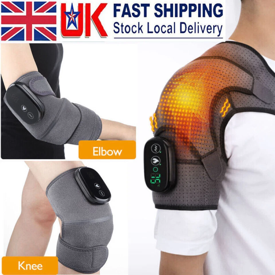 HAILICARE 3 in 1 Cordless Heated Vibration Knee Massager Heating Pads Knee Elbow Shoulder