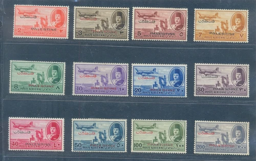 EGYPT -1948 PALESTINE Air mail King Farouk SC#NC 01 - NC12 Complete set MNH