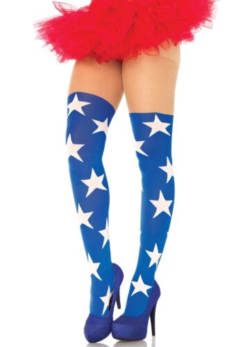 Superstar Tights W/Sheer Thigh, Comic Book Fancy Dress, Hero Stockings, Comicon - Picture 1 of 1