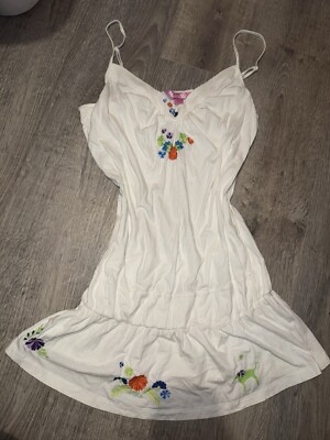VSPINK Y2K OLD PINK Embroidered Chemise Slip Dress Large