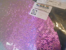 Dichroic Glass:CBS 96 COE Green/Magenta/Blue on Stream X Texture Thin Clear 3"Sq