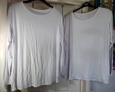 Women's size 3XL BNWOT long sleeved top bundle 2x White NEW 52'' 