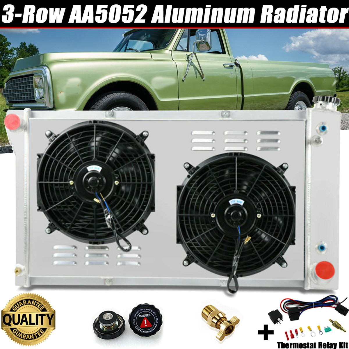 Row Radiator Shroud Fan For 67-72 GMC Chevy Blazer C10 K20 P10 - Main Image