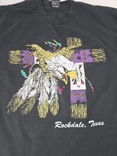 Best Fruit Of The Loom Native American Eagle Large Rockdale Texas Made in USA