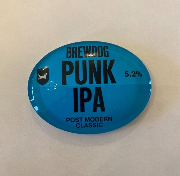 Brewdog Punk IPA Oval Fisheye badge, Beer Pump, Font Mancave Pub, Bar