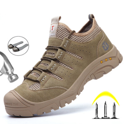 Male Safety Steel Toe Shoes Puncture-Proof Work Boots Indestructible Footwear