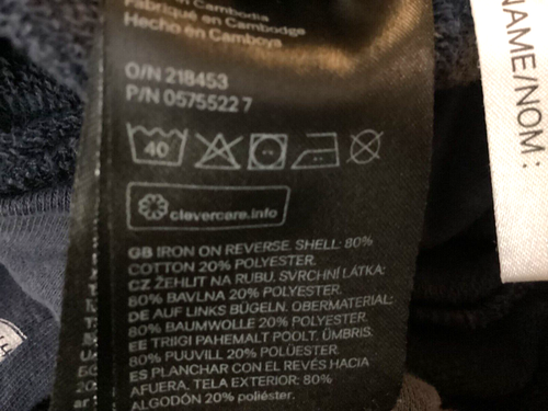 H & M Boy 3/4 Navy Cotton Polyester Sweatpants w/ Navy & White Jungle Animals - Picture 12 of 12