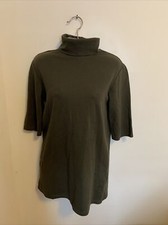 Zara Trafaluc Women’s Dress Olive Color Turtleneck 3/4Sleeves Size Small