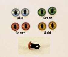 Sassy Bears 5mm Sew-In CAT Eyes for bears, dolls and crafts (3 pairs)