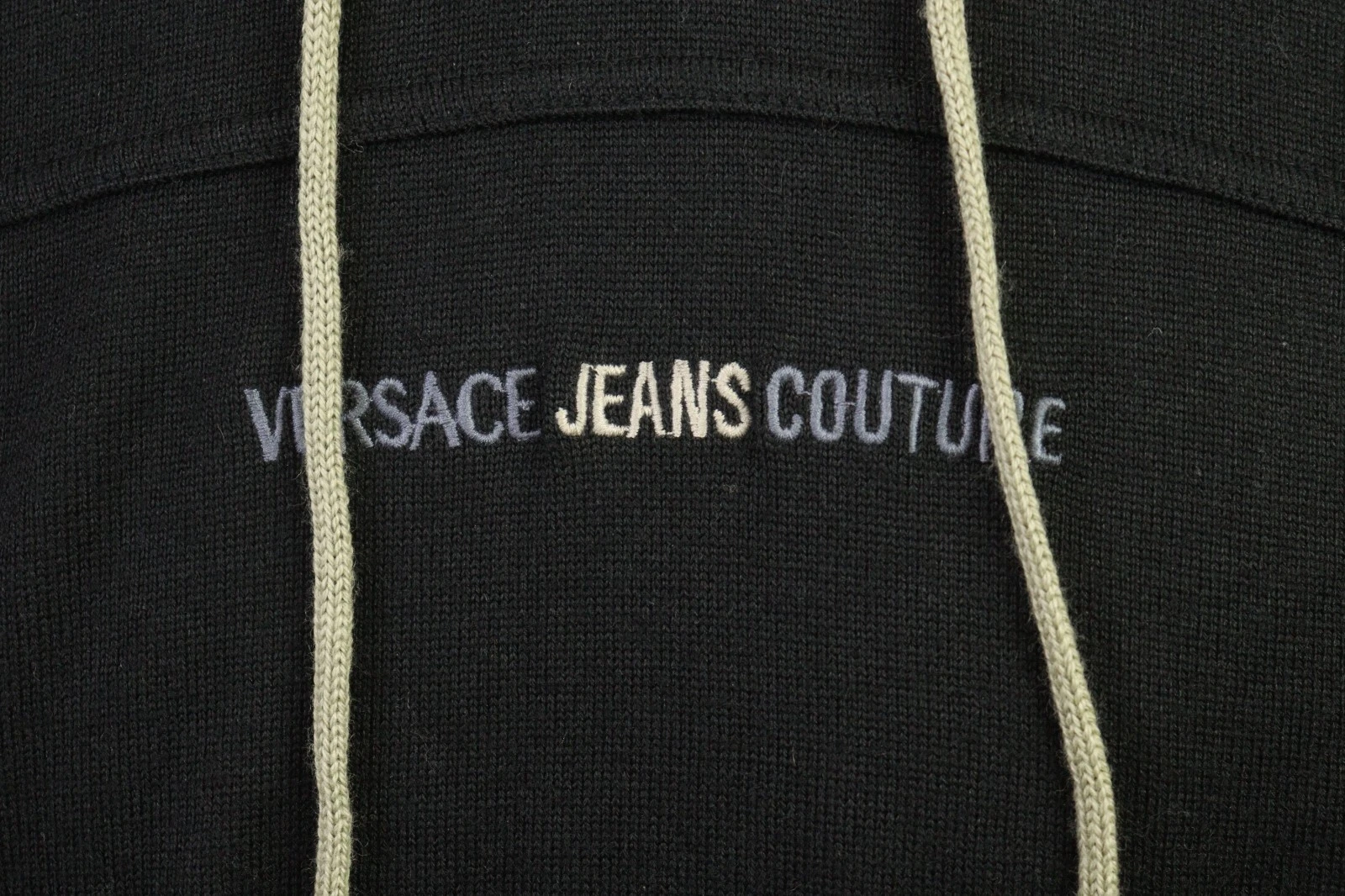 Felpa con cappuccio VERSACE JEANS COUTURE nera merino relaxed taglia XL