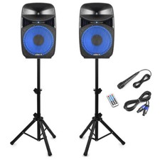 Vonyx VPS122A 12" Bluetooth Party Speaker with Lights & Stands - 800W
