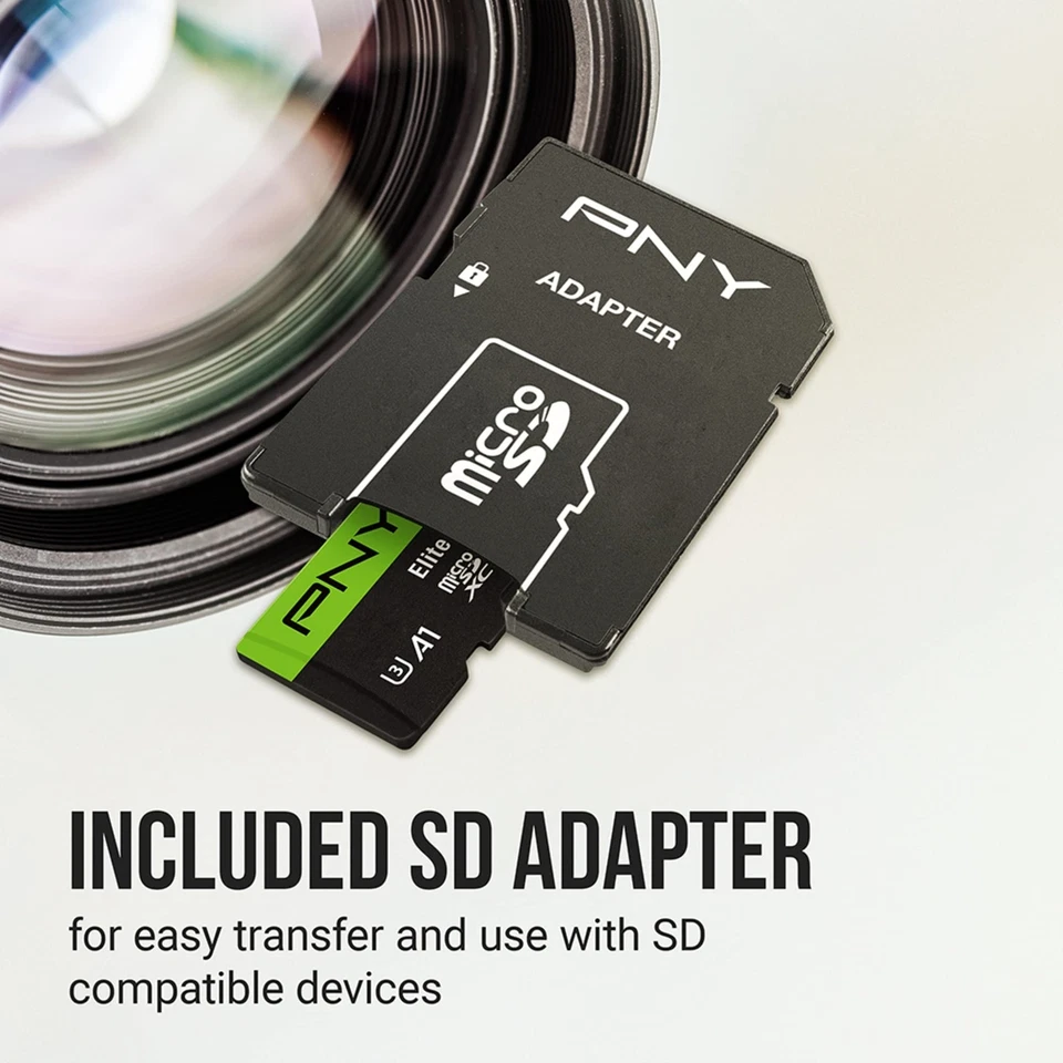 PNY Elite X 128GB Micro SD Card 4K UHD Class 10 U3 V30 with SD Adapter - Image 4 of 4