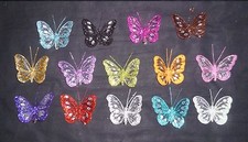 8cm Glitter Jewel Nylon Mesh Butterfly - Butterflies - Choose from 13 colours