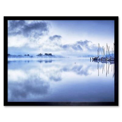 Misty Lake Constance 12X16 Inch Framed Art Print