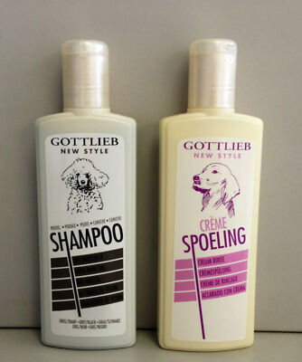 Hundeshampoo+Cremespülung Naturölshampo für schwarze Hunde 2x300ml von Gottlieb 