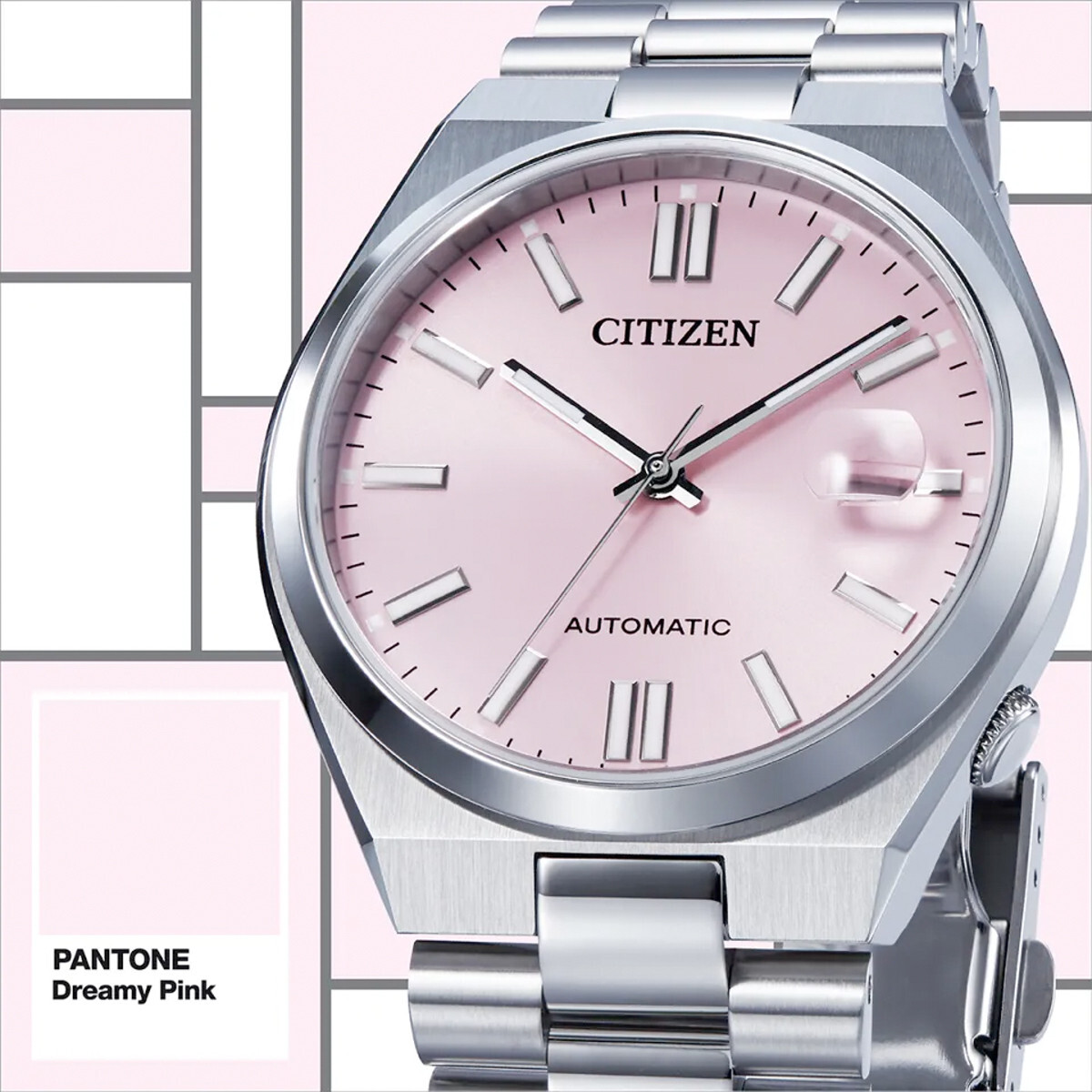 CITIZEN x Pantone NJ0158-89X Dreamy Pink Mechanical 40mm