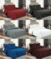 Bedspread Quilt Coverlet 3pcs set Soft Reversible Ultrasonic Oversize Queen King