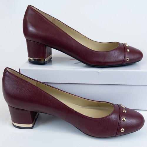 Isaac Mizrahi Live! Zapatos para mujer Karam de cuero rojo oscuro talla 9M nuevos en caja - Imagen 4 de 10