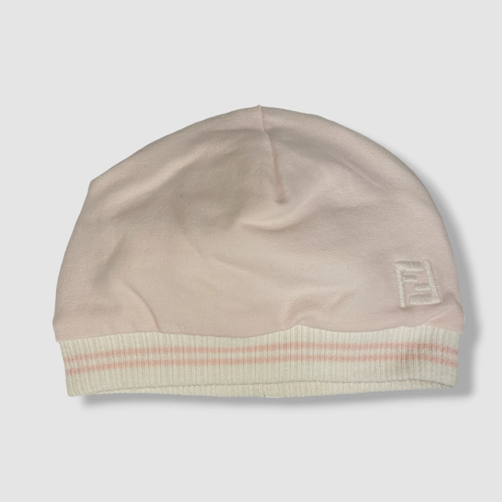 Fendi Baby Girl's Pink Striped Beanie Hat Size 1M