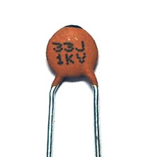 100pc Disc Ceramic Capacitor 33pF 1KV J  5 NP0 Pitch 5mm RoHS Taiwan NPO