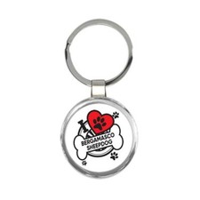 Bergamasco Sheepdog: Gift Round Keychain Dog Breed Pet I Love My Cute Puppy Dogs